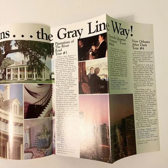 Vintage Lot of 3 New Orleans The Gray Line Longest Bridge Airport Pamphlets - Picture 6 of 15